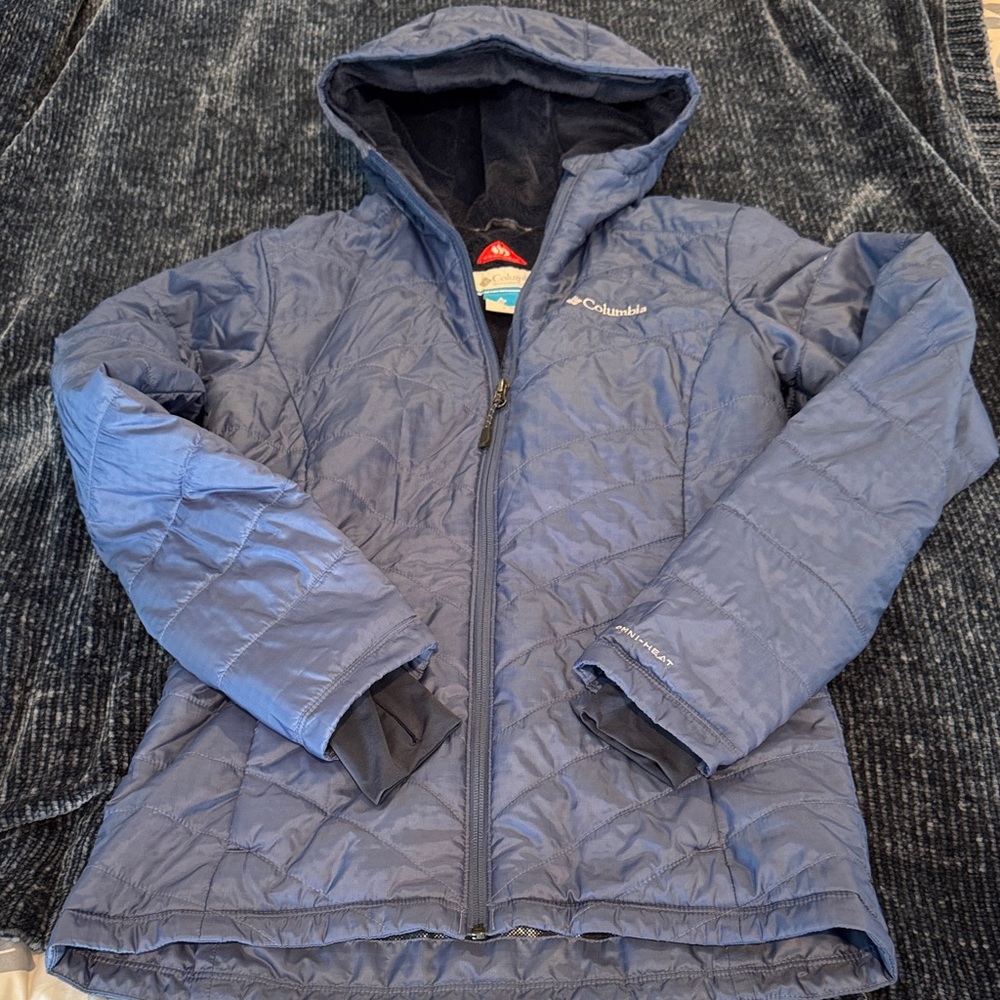 Columbia Blue Hooded Jacket Omni Heat Sz S